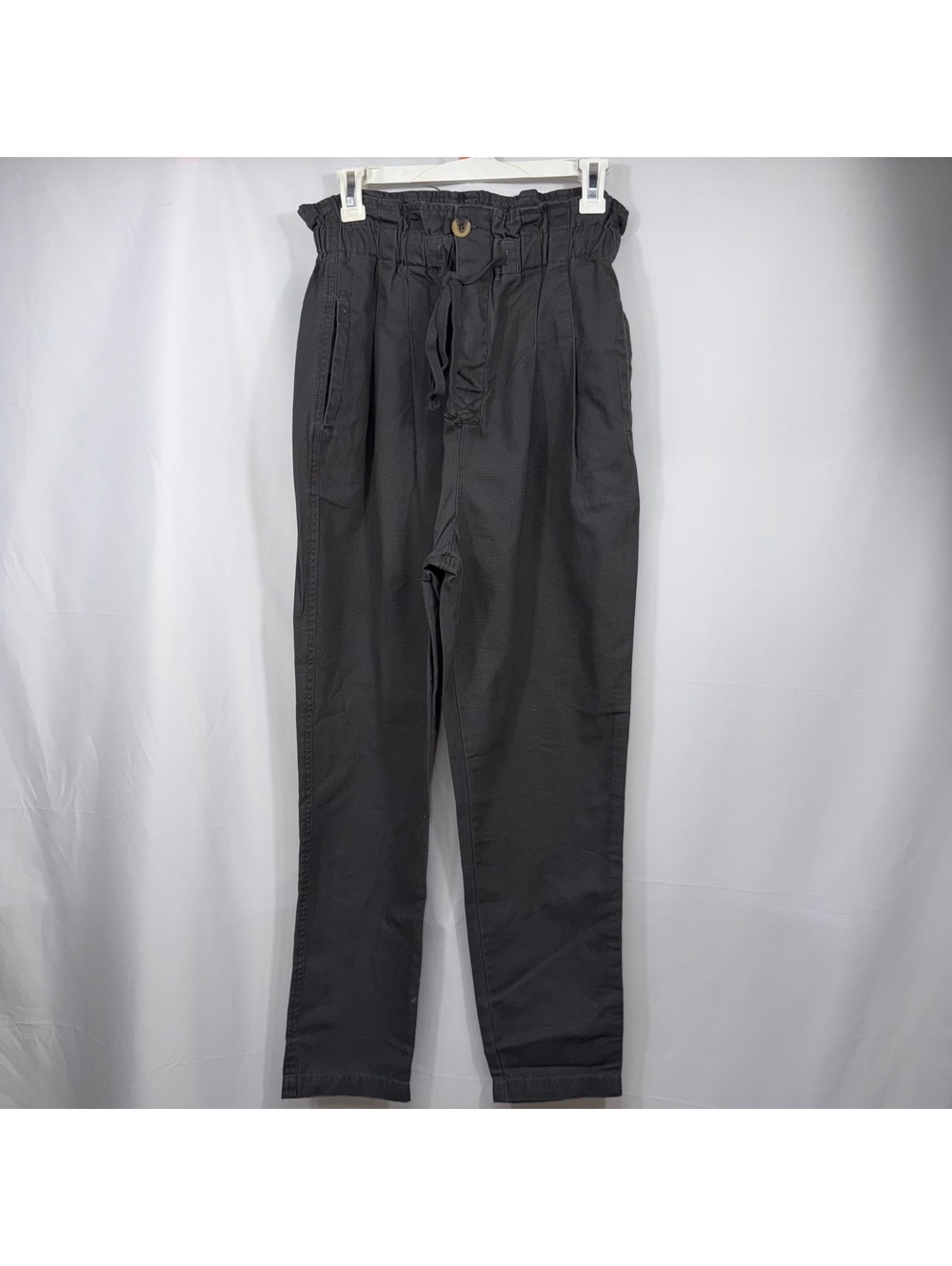 Zenana L Paperbag Pants Charcoal Gray NWT